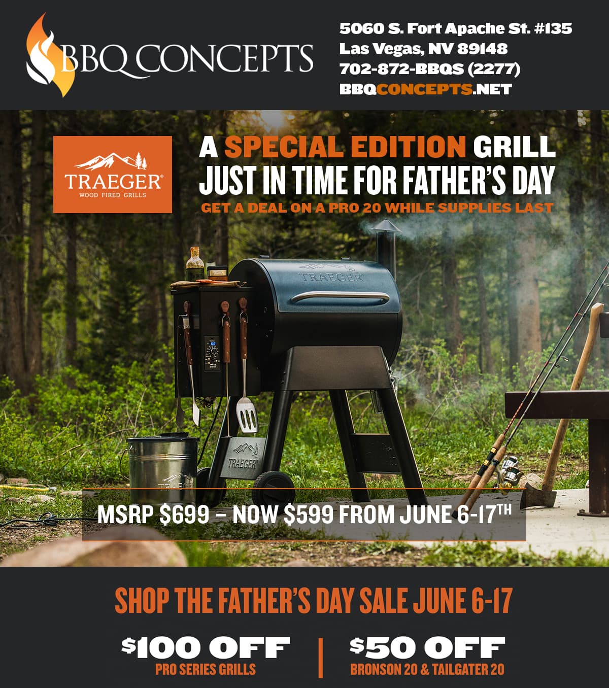Traeger Father’s Day Sale at BBQ Concepts of Las Vegas, Nevada