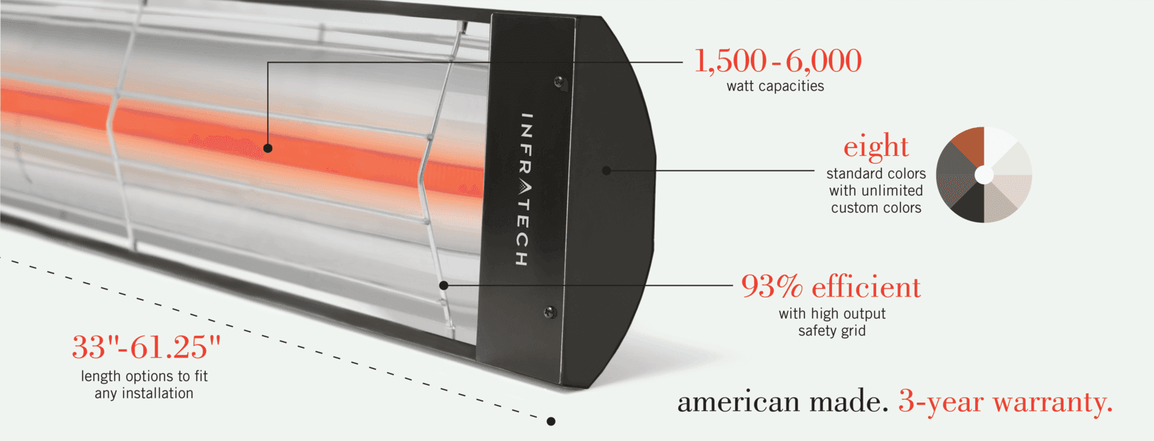 Infratech C-Series 39" 2,000W Single Element Heater