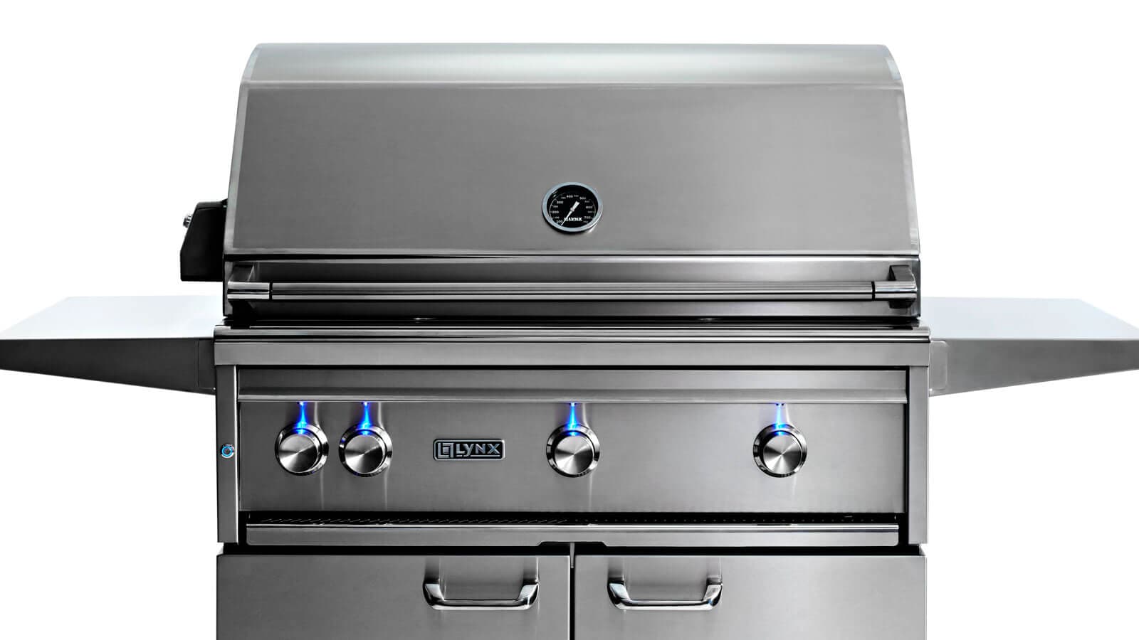 36” Professional Freestanding Grill with 1 Trident Infrared Burner and 2 Ceramic Burners and Rotisserie (L36TRF)