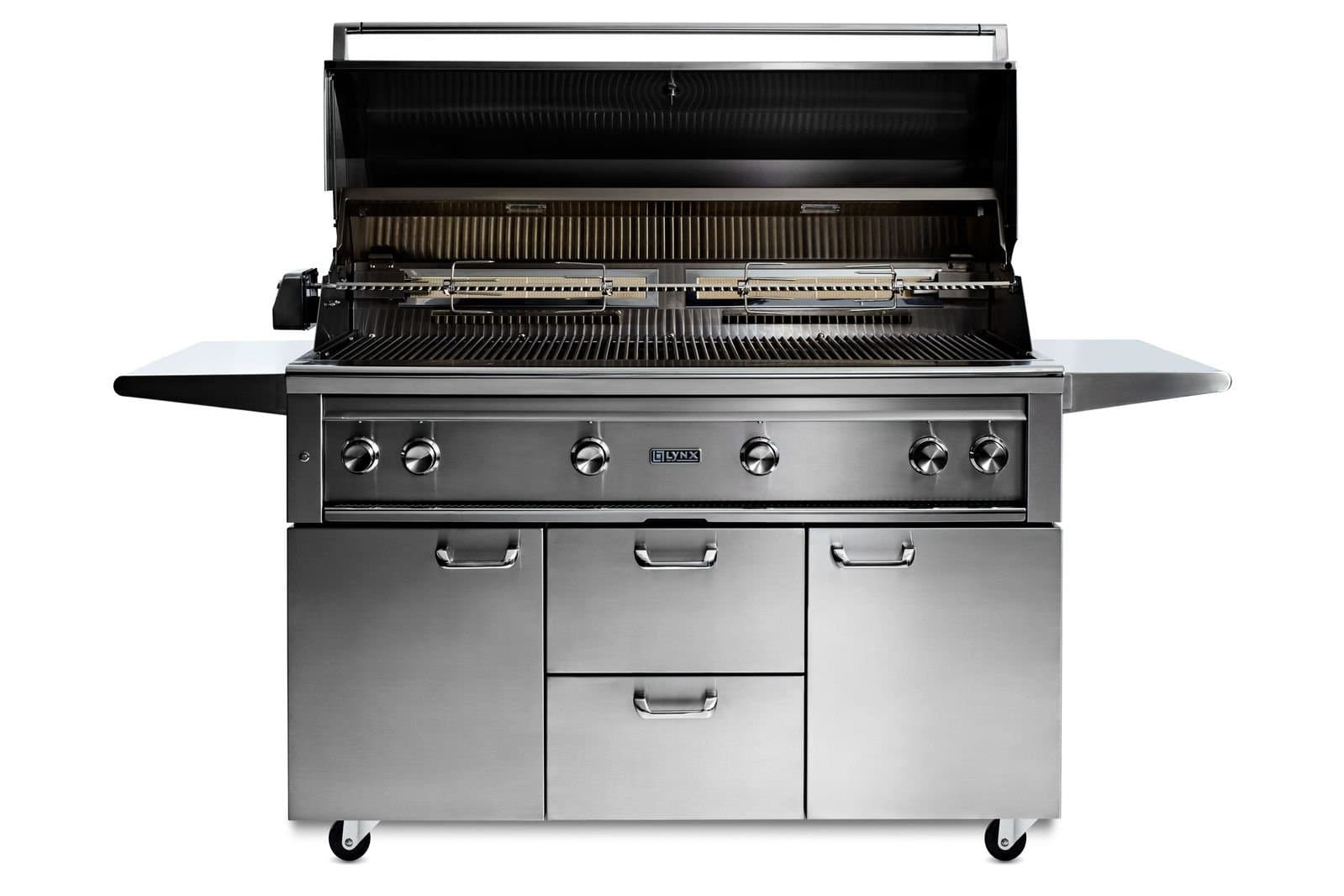 54” Professional Freestanding grill with 1 trident infrared burner and 3 ceramic burners and rotisserie (L54TRF) thumbnail 3