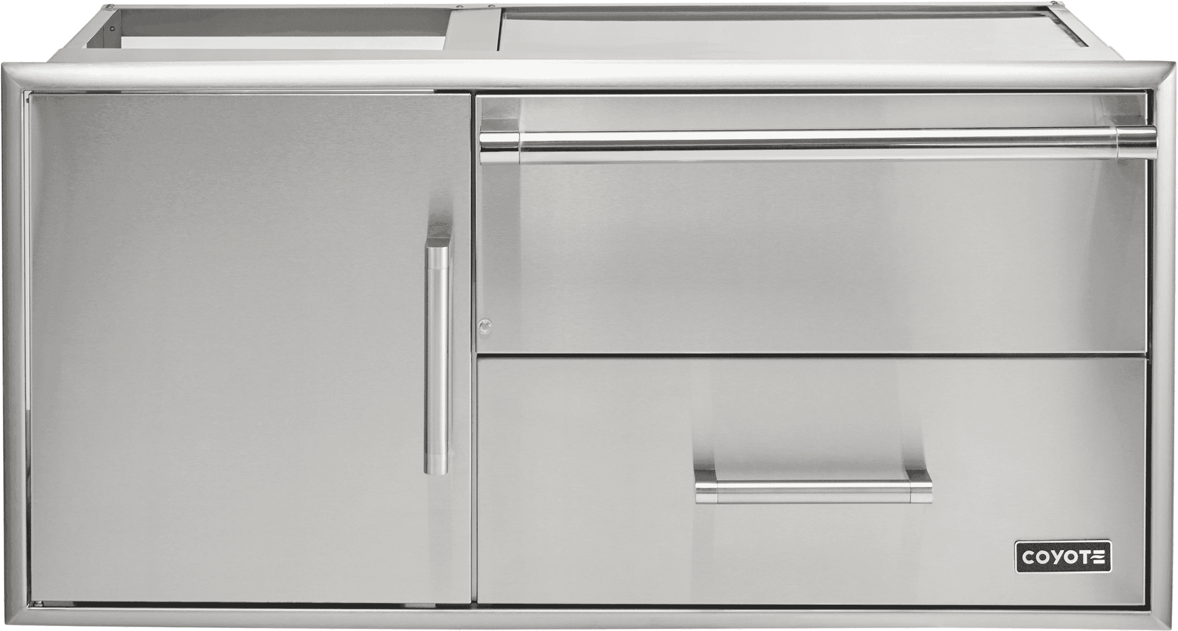 Coyote 42-Inch Access Door with Storage & Warming Drawer Combo