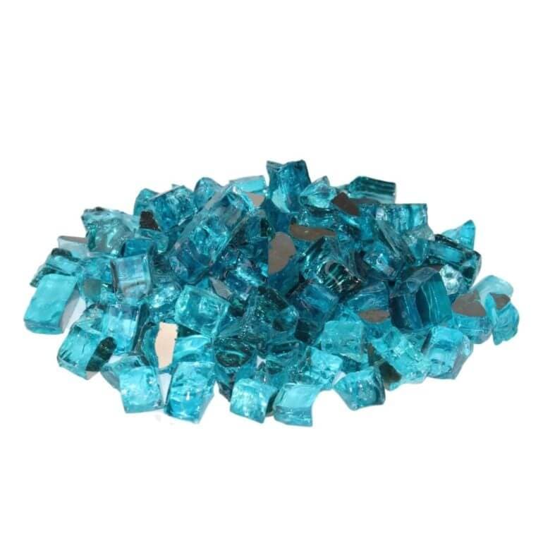 Tahiti Teal Reflective Fire Glass 1/2"