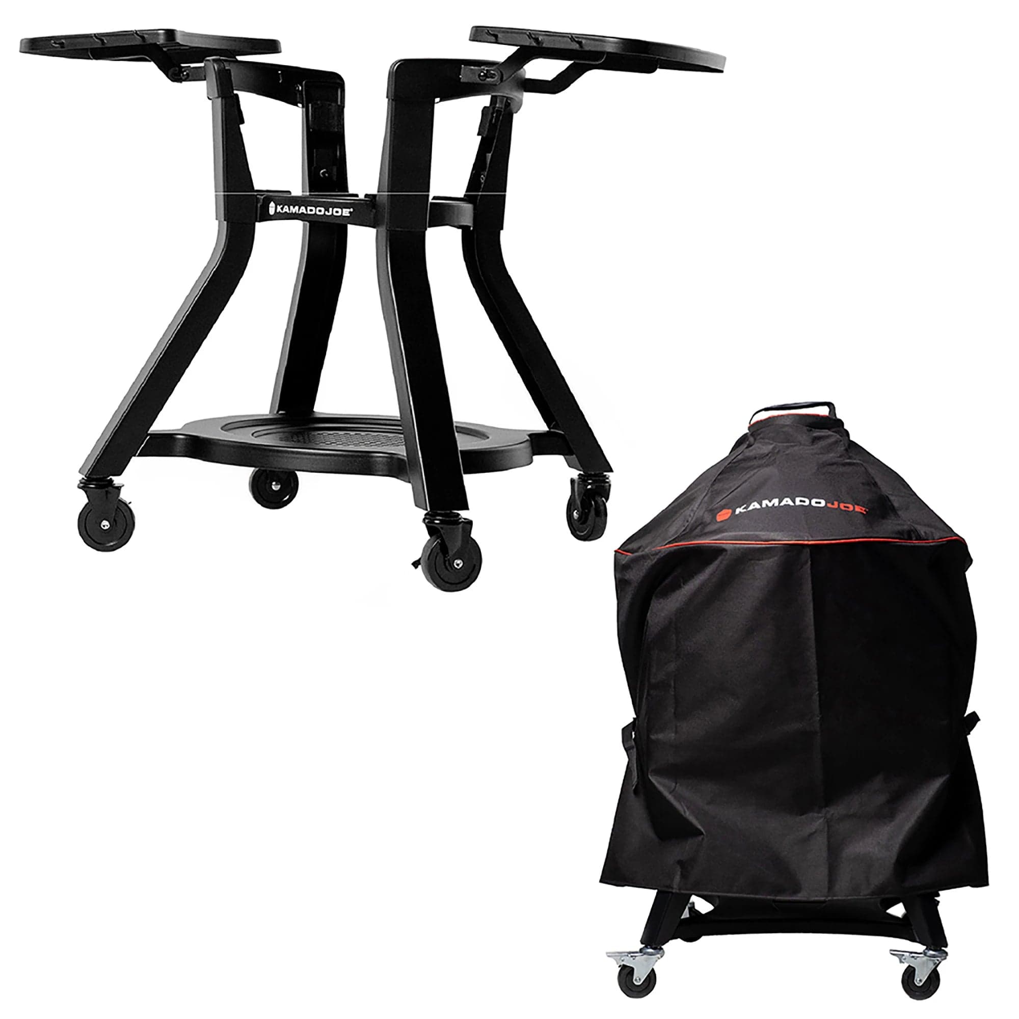 Kamado Joe Joe Jr Cart with Side Shelves plus Full-Length Cover Bundle - Image 1