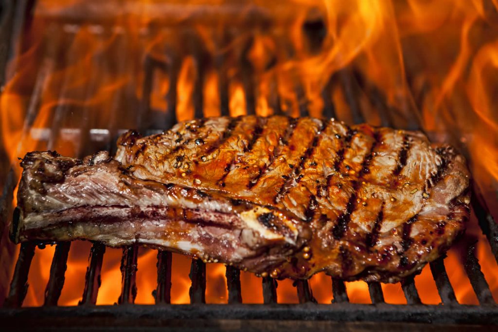 Grilling with Infrared Sear Zone and Traditional Style Burners