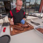 Chef Phillip Dell cutting into this perfectly grilled steak at our Back to Basics Grilling Class - Saturday, September 16th 2017