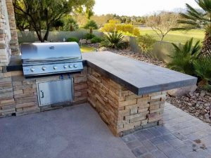 Custom Outdoor Kitchen - With Dekton Trilium by Cosentino & 40 Inch Summerset Sizzler Pro Barbecue Grill Replacement