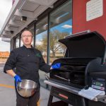 Chopped Champion Chef Phillip Dell Instructing Mardi Gras Theme Grilling Class at BBQ Concepts