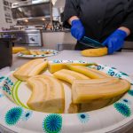 Slicing and Prepping Grilled Bananas Foster