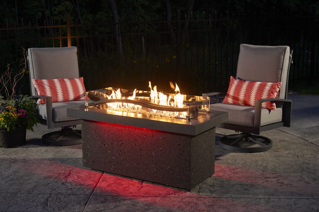 Boreal Complete Heat Fire Pit Table Red. This Beautiful Outdoor Heater is Available at BBQ Concepts of Las Vegas, Nevada