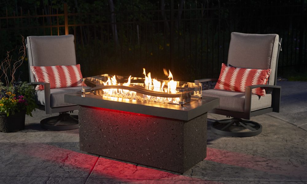 Boreal Complete Heat Fire Pit Table Red. This Beautiful Outdoor Heater is Available at BBQ Concepts of Las Vegas, Nevada